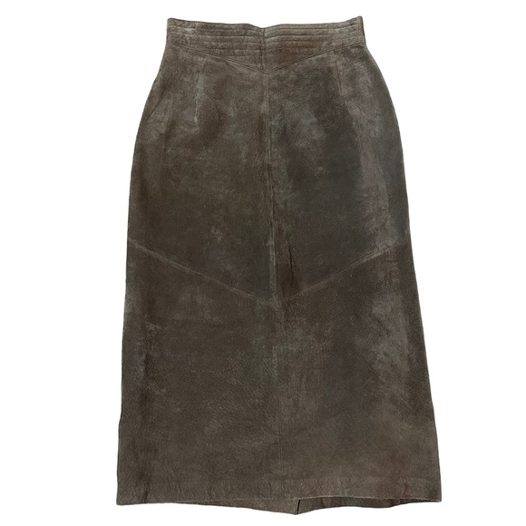 Vintage Brown Suede Lord and Taylor Maxi Skirt 28 waist - Picture 1 of 4